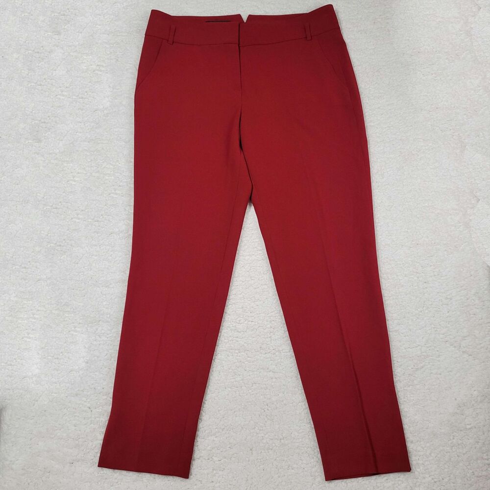Judith & Charles Women's Size 12 Deep Red Takashi Ankle Work Pants New